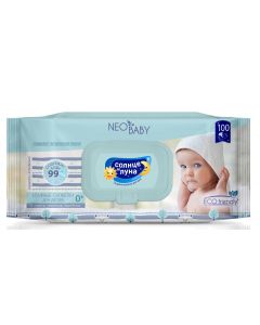 Buy Wet wipes for children Sun and Moon Neo Baby, 0 +, 99% water, big-pack with a lid, 100 pcs | Florida Online Pharmacy | https://florida.buy-pharm.com