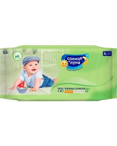 Buy Sun and Moon Wet wipes for children with a decoction of chamomile 72 pcs | Florida Online Pharmacy | https://florida.buy-pharm.com
