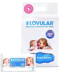 Buy Wet wipes for children Lovular, 4 packs of 96 pcs. | Florida Online Pharmacy | https://florida.buy-pharm.com