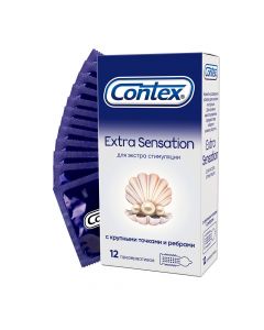 Buy Contex Extra Sensation condoms, with large dots and ribs for extra stimulation of both partners, 12 pcs | Florida Online Pharmacy | https://florida.buy-pharm.com