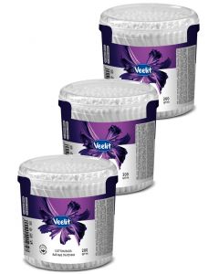 Buy Cotton buds in a glass Veelit 3 packs of 200 pcs. | Florida Online Pharmacy | https://florida.buy-pharm.com