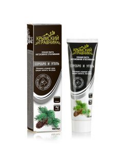 Buy Toothpaste Silver and charcoal Crimean Herbalist Whitens, removes odor, gives freshness, fluoride-free, 100 ml | Florida Online Pharmacy | https://florida.buy-pharm.com