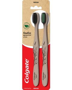 Buy Colgate Toothbrush Bamboo, with charcoal, soft, CN08011A, black, 2 pcs | Florida Online Pharmacy | https://florida.buy-pharm.com