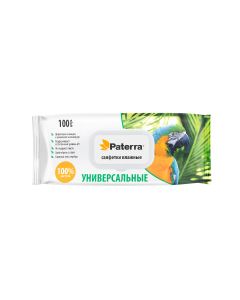 Buy Wet wipes in packaging with a plastic valve 'UNIVERSAL', PATERRA, 14 x 19 cm, 100 PC. in the package | Florida Online Pharmacy | https://florida.buy-pharm.com