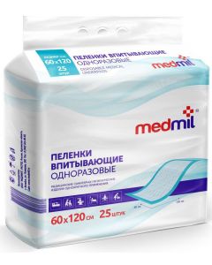 Buy Medical diaper Medmil Absorbent disposable diaper Optima, 60 x 120 cm, 25 pcs | Florida Online Pharmacy | https://florida.buy-pharm.com