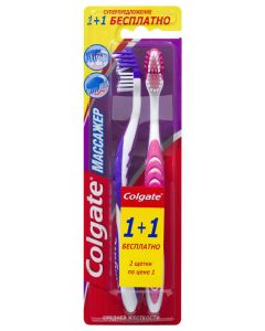 Buy Colgate Toothbrush 'Massager', medium hard, 1 + 1 free, assorted | Florida Online Pharmacy | https://florida.buy-pharm.com