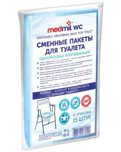 Buy Medmil Replacement bags for the toilet, absorbent, disposable, 15 pcs | Florida Online Pharmacy | https://florida.buy-pharm.com
