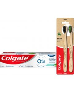 Buy Colgate Toothbrush Bamboo Charcoal black, soft, 2 pcs + Toothbrush Soft caries cleaning , 130 g | Florida Online Pharmacy | https://florida.buy-pharm.com