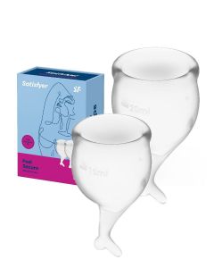 Buy A set of menstrual cups 2 pcs. 15 and 20 ml. Satisfyer Feel Secure Menstrual Cup Transparent | Florida Online Pharmacy | https://florida.buy-pharm.com