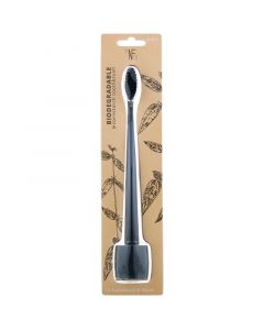 Buy The Natural Family Co., Toothbrush from Cornstarch, Biodegradable, Black, Soft, 1 Toothbrush & Stand | Florida Online Pharmacy | https://florida.buy-pharm.com