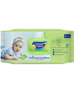 Buy Sun and moon Wet wipes for children, with linden extract, 100 pcs | Florida Online Pharmacy | https://florida.buy-pharm.com