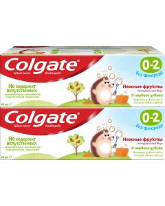 Buy Colgate Toothpaste Children's Delicate fruit, fluoride-free, 40 ml х 2 pcs | Florida Online Pharmacy | https://florida.buy-pharm.com