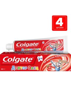 Buy Colgate Toothpaste Children's Doctor Hare Strawberry flavor, 50 ml х 4 pcs | Florida Online Pharmacy | https://florida.buy-pharm.com