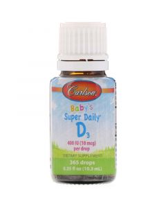 Buy Carlson Labs, Vitamin D3 for children, Super Daily, 10 mcg (400 IU), 10.3 ml | Florida Online Pharmacy | https://florida.buy-pharm.com