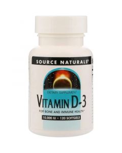 Buy Source Naturals, Vitamin D-3, 10,000 IE, 120 soft capsules | Florida Online Pharmacy | https://florida.buy-pharm.com