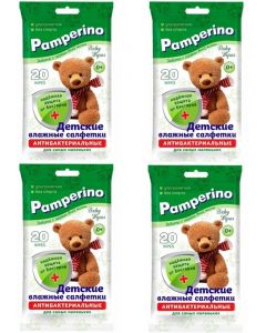 Buy Pamperino antibacterial baby wipes, set of 4 packs of 20 each  | Florida Online Pharmacy | https://florida.buy-pharm.com
