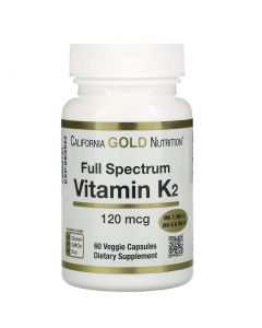 Buy California Gold Nutrition, Bone & Cardiovascular Supplement , vitamin K2 (in the form of MK-4, MK-6, MK-7, MK-9), 120 mcg, 60 vegetarian capsules | Florida Online Pharmacy | https://florida.buy-pharm.com