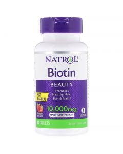 Buy Biotin for hair, skin and nails, strawberry flavor, Natrol, 10000 mcg, 60 tabs  | Florida Online Pharmacy | https://florida.buy-pharm.com