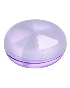 Buy Pill box / container for storing medicines, with a matte lid, 3 sections, rotates 360 degrees, diameter 7 cm, color: purple transparent | Florida Online Pharmacy | https://florida.buy-pharm.com