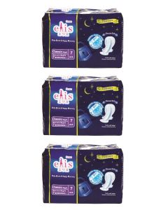 Buy Elis. Feminine hygiene pads Wide Block Happy Morning, night with wings (length - 36 cm), 7 pcs. per pack, 3 pcs, Set | Florida Online Pharmacy | https://florida.buy-pharm.com