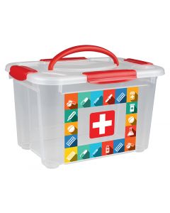 Buy Universal box with handle and decor 'FIRST AID KIT' 5.5 l (colorless) | Florida Online Pharmacy | https://florida.buy-pharm.com