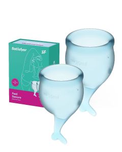 Buy Menstrual cup set 2 pcs. 15 and 20 ml. Satisfyer Feel Secure Menstrual Cup Light Blue | Florida Online Pharmacy | https://florida.buy-pharm.com