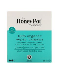 Buy The Honey Pot Company Swabs, 100% Organic, Super, 18 Pieces | Florida Online Pharmacy | https://florida.buy-pharm.com