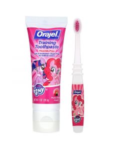 Buy Orajel, My Little Pony, Toothbrush and Toothpaste Set, Fluoride Free, Ages 3 Months to 4 Years, Fruit Flavor, 1 oz (28.3 g) | Florida Online Pharmacy | https://florida.buy-pharm.com