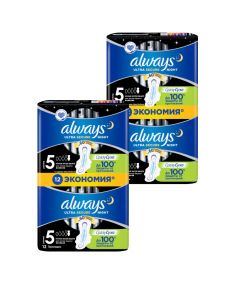 Buy Always Duo Ultra Night, set of TWO packs of Hygienic pads, flavored extra protection, 12 pcs (24 pcs) | Florida Online Pharmacy | https://florida.buy-pharm.com