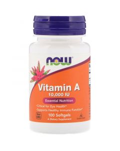 Buy Now Foods, Vitamin A, 10,000 IU, 100 soft tablets | Florida Online Pharmacy | https://florida.buy-pharm.com