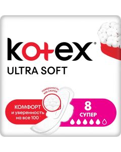 Buy Kotex Ultra Soft Super sanitary pads, 8 pcs | Florida Online Pharmacy | https://florida.buy-pharm.com