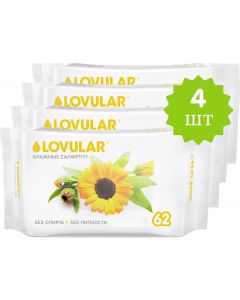 Buy A set of Lovular wet wipes with calendula, 4 packs of 62 pcs each  | Florida Online Pharmacy | https://florida.buy-pharm.com