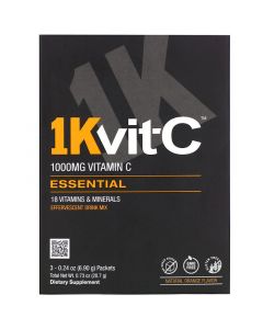 Buy 1Kvit C, Essential, vitamin C, 1000 mg, 30 sachets of 6.91 g each effervescent drink mix, natural orange flavor | Florida Online Pharmacy | https://florida.buy-pharm.com
