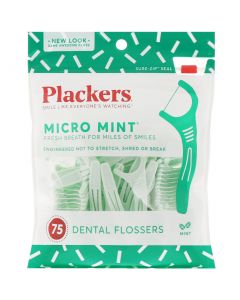 Buy Plackers , Micro Mint, Floss Toothpicks, Mint, 75 Pieces | Florida Online Pharmacy | https://florida.buy-pharm.com