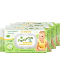 Buy Wet wipes for children Avangard Pamperino No. 80, perfume free, for children, with a plastic valve, 3 packs | Florida Online Pharmacy | https://florida.buy-pharm.com