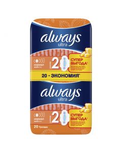 Buy Always Ultra Normal Plus Quatro sanitary pads, 20 pieces | Florida Online Pharmacy | https://florida.buy-pharm.com