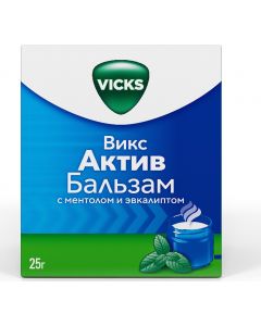 Buy Vicks Active Balm with menthol and eucalyptus ointment for external use of a bank of 25 g | Florida Online Pharmacy | https://florida.buy-pharm.com