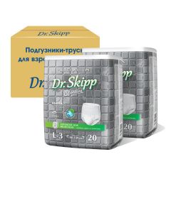 Buy Dr.Skipp diaper pants for adults, size L-3, (100-140 cm), 40 pcs. (2 pack of 20), breathable | Florida Online Pharmacy | https://florida.buy-pharm.com