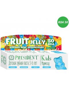 Buy President Kids 'Fruit Jelly' toothpaste from 3 to 6 years old, with fruit jelly flavor (no fluoride), 50 ml | Florida Online Pharmacy | https://florida.buy-pharm.com