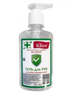 Buy KLIOS antibacterial hand gel with vitamin E (hand sanitizer, with a dispenser), 250 ml | Florida Online Pharmacy | https://florida.buy-pharm.com