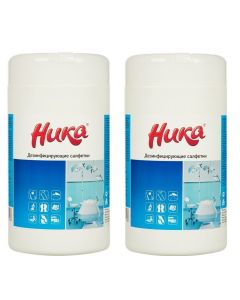 Buy NIKA Set of 2 pieces Wet disinfecting wipes 'NIKA', fight against viruses, bacteria, fungi, 60 pieces | Florida Online Pharmacy | https://florida.buy-pharm.com