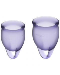 Buy Satisfyer Feel Confident menstrual cups, 2 pieces, purple, storage bag included | Florida Online Pharmacy | https://florida.buy-pharm.com