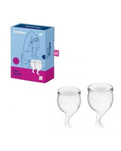 Buy Satisfyer Feel secure menstrual cup set in transparent color | Florida Online Pharmacy | https://florida.buy-pharm.com