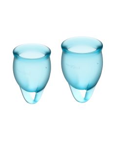 Buy Menstrual cups Satisfyer Feel Confident, 2 pieces, blue, storage bag included | Florida Online Pharmacy | https://florida.buy-pharm.com