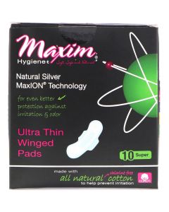 Buy Maxim Hygiene Products, pads with wings, ultra-thin natural technology Silver MaxiON, super, 10 pads | Florida Online Pharmacy | https://florida.buy-pharm.com