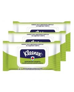 Buy Kleenex, 'Gentle protection' Antibacterial wipes 3 packs of 40 pcs. | Florida Online Pharmacy | https://florida.buy-pharm.com