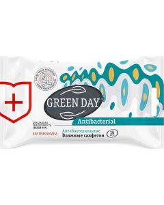 Buy GreenDay Antibacterial Wet wipes antibacterial, 15 pcs | Florida Online Pharmacy | https://florida.buy-pharm.com