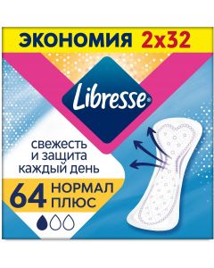 Buy Libresse Normal Plus panty liners, 64 pcs | Florida Online Pharmacy | https://florida.buy-pharm.com