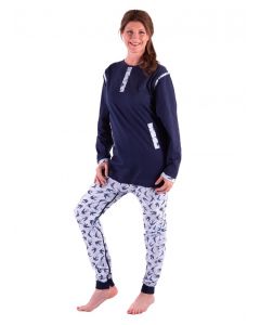 Buy Adaptive underwear Women's pajamas-jumpsuit in printed cotton, zipper on back and crotch (Size 48), L, 632 g | Florida Online Pharmacy | https://florida.buy-pharm.com