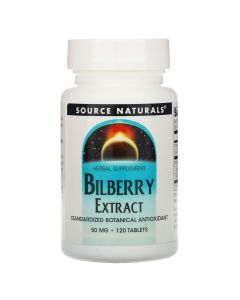 Buy Source Naturals, Vitamins for vision Bilberry Extract, 50 mg, 120 tablets | Florida Online Pharmacy | https://florida.buy-pharm.com